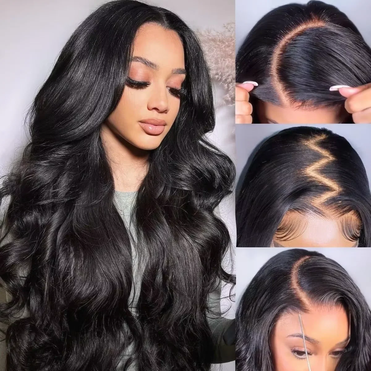 Фото Wear And Go Body Wave 100% парик из натуральных волос, предварительно выщипанные, готовые к ношению для женщин, предварительно вырезанные 13x6 Hd, парики с кружевной передней частью, распродажа №3