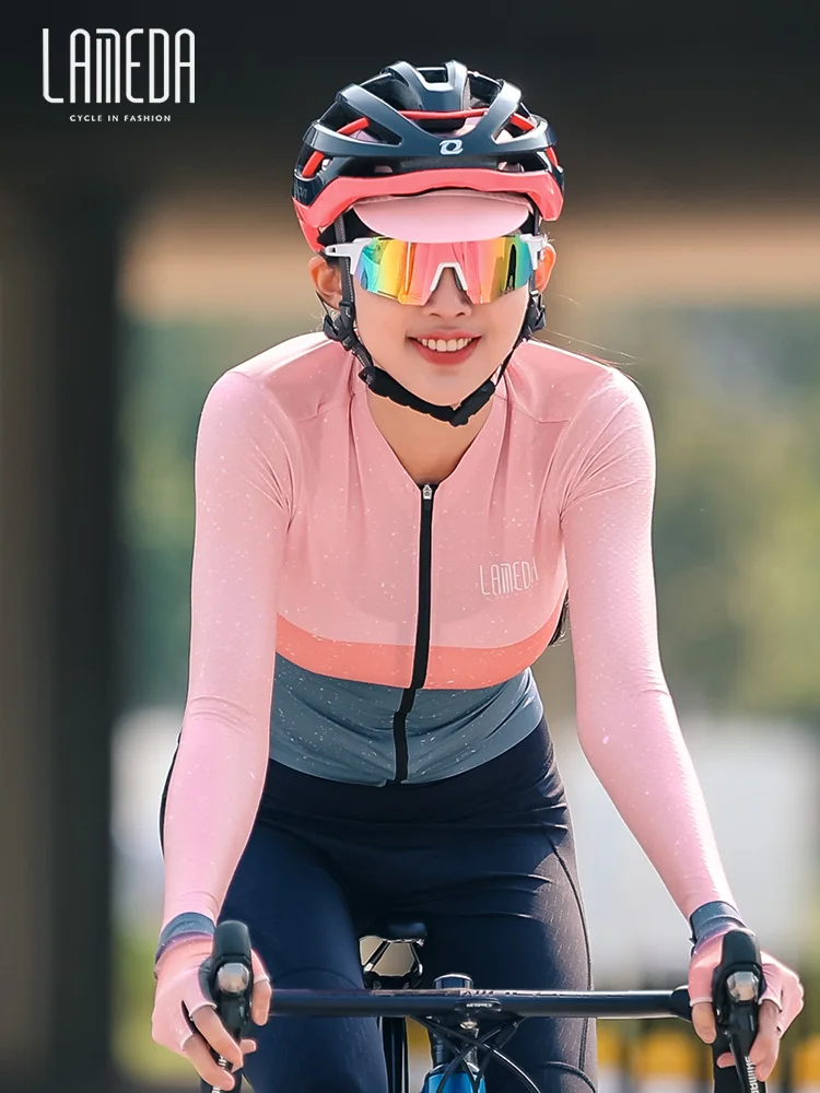LAMEDA Cycling Jersey Bicycle Long Sleeve Spring Summer Anti-Uv Cycling Bicycle Clothing Quick-Dry Mountain Female Bike Clothes