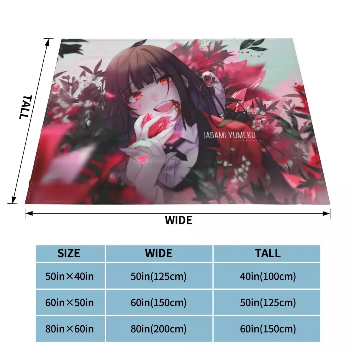Kawaii Jabami Yumeko одеяло покрывало Kakegurui японское аниме шерстяное летнее освещение