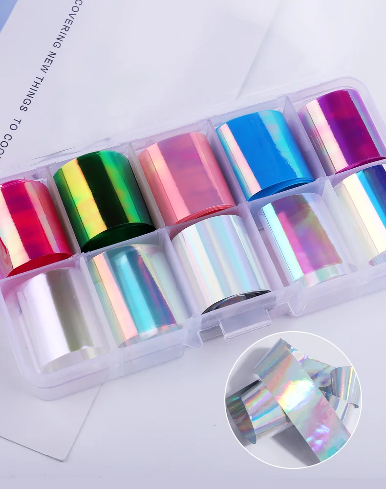 

Фольга для ногтей Aurora Glass 10 шт./кор. голографическая наклейка для дизайна ногтей зеркальные наклейки стеклянная бумага Гель-лак Дизайн Маник...