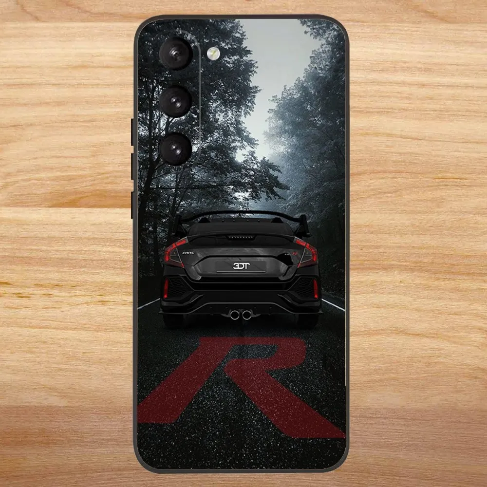 Чехол для телефона Sport Car T-Type R C-Civic SamsungS24 S23 S22 S21 S20 Ultra Pro S10 S30Plus 20 Black Cover