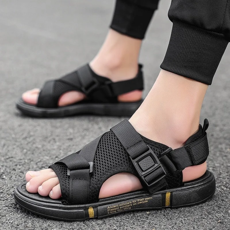 

2023 Men's sandals Shoes Comfortable Antiskid Men slippers Beach Summer Casual Flat Sandalias Zapatos Hombre Chaussure Homme