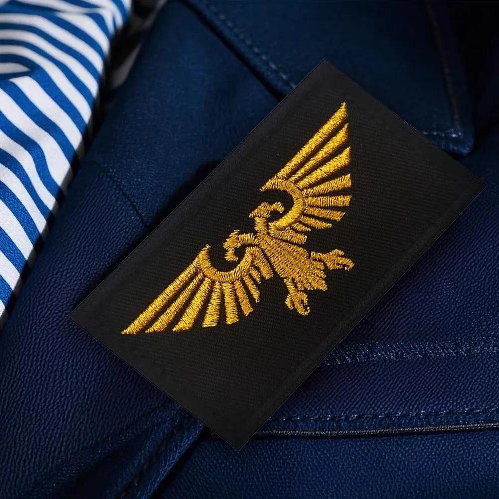 Фото Нашивка Warhammer 40K на липучке для рюкзака, нашивка Space Marine, нашивка для одежды, вышитый дизайн, нашивка рыцаря №5