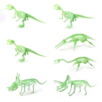 7 pcs luminous dinosaur skeleton toy realistic luminous dino skeleton figure toy set kids learning educational cognitive toy for