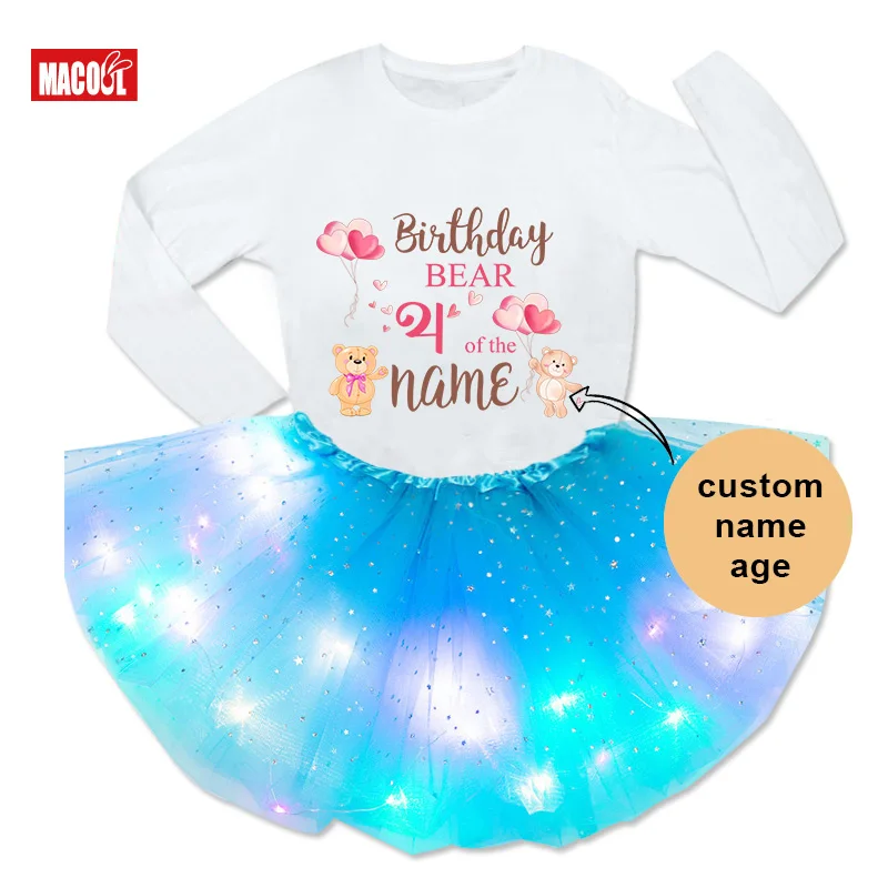 

Детское платье-футболка с рисунком медведя