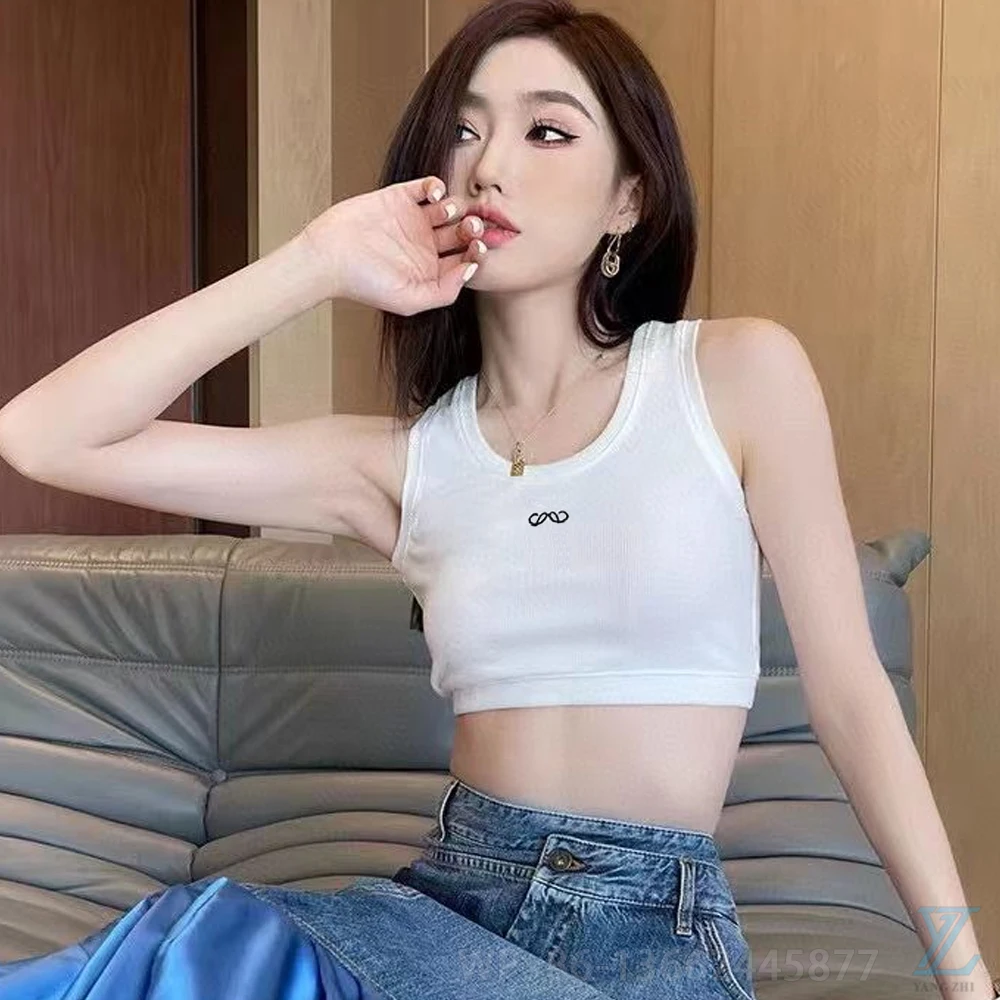 

2023 Summer Embroidery Camisole Women Wear Slim Top Inside and Outside