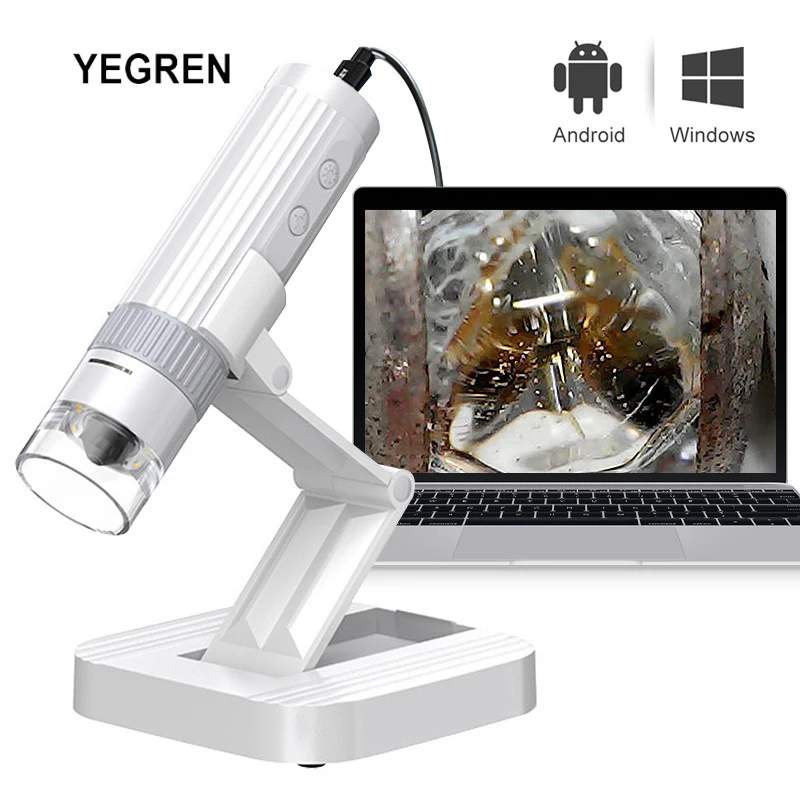 

50X-1000X Foldable Digital Microscope 8 LED USB Microscope 1MP Electronic Magnifier for PCB Inspection Skin Detection