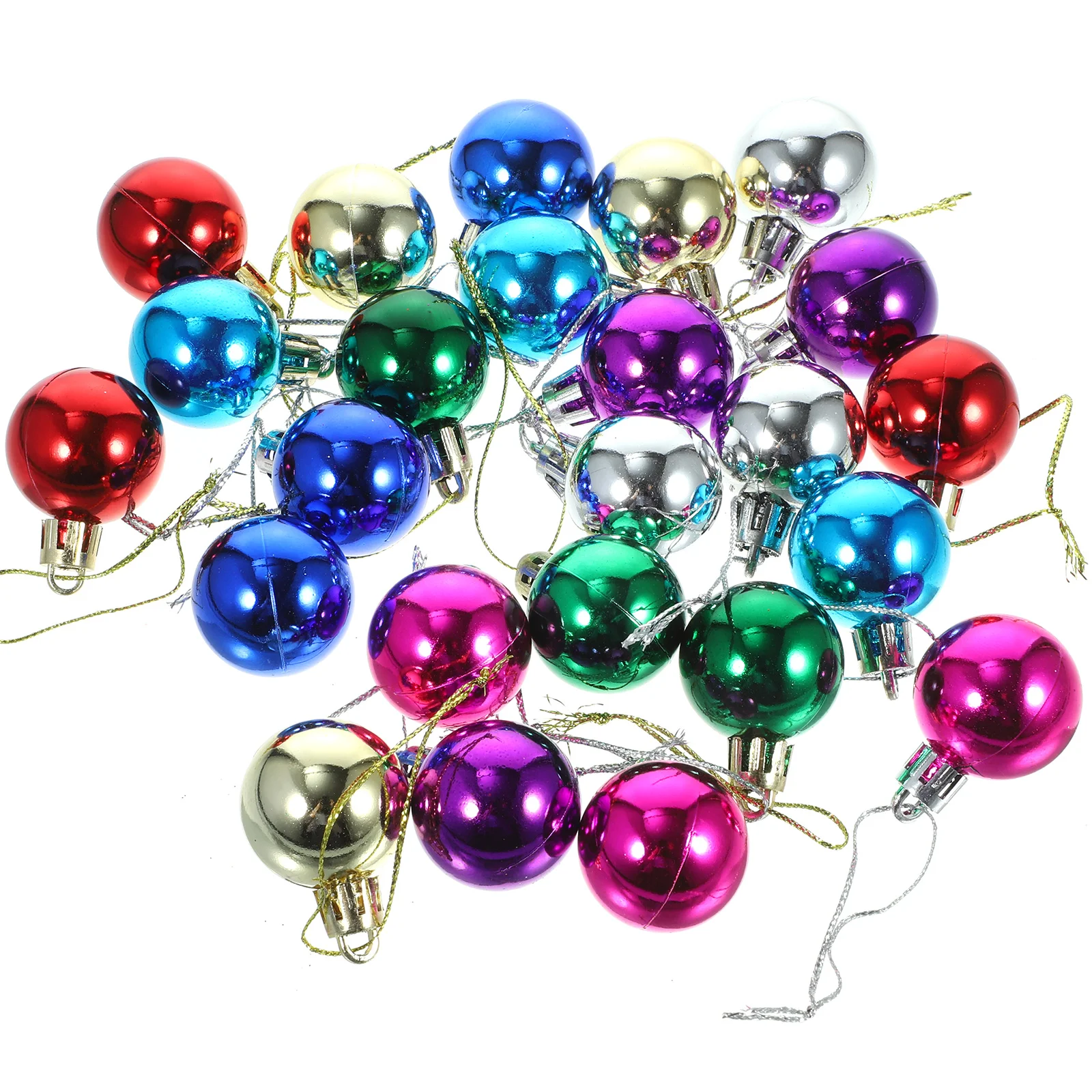 

24pcs Christmas Tree Pendants Lanyard Hanging Ball Shatterproof Colorful Balls