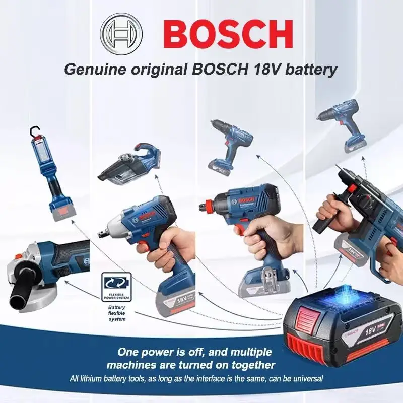 Фото Аккумулятор Bosch 18V 5.0Ah с двумя литиевыми элементами, умной зарядной станцией, усиленной защитой углов, прошедший строгие промышленные стандарты безопасности. №2
