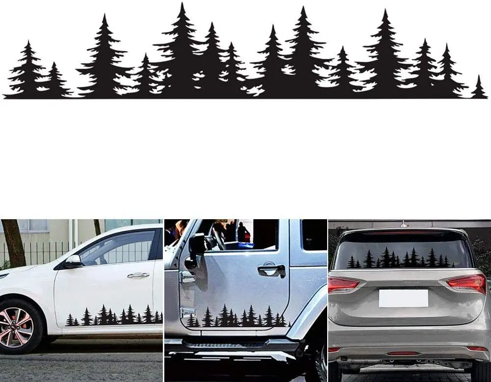 

Wilove Pine Tree Forest Graphic Vinyl Decal Car Window Sticker Auto Body Side Decal Car Decor Stickers