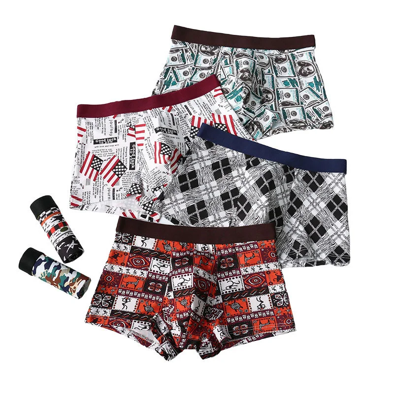 

Men's Underwear Men Boxer Shorts Fashion Breathable Modal Convex Crotch Brand s Homme Sexy Camo Print Cueca Printing