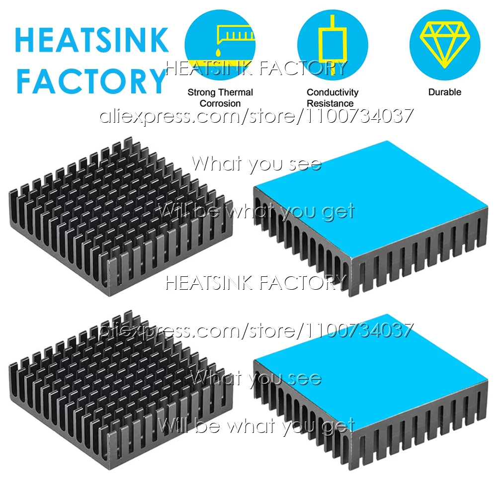 40x40x11 мм черный квадратный зигзаг алюминиевые штырьковые ласты радиатор