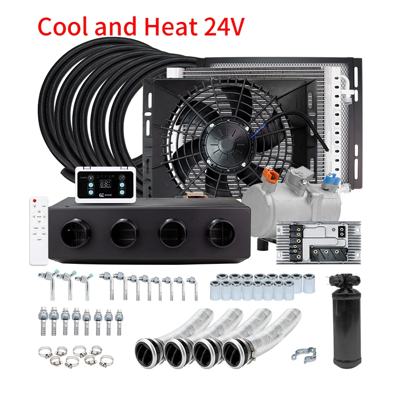 Универсальная 4-отверстие под приборной панелью, автоматическая электрическая система кондиционирования воздуха 12 В 24 В для автомобиля, фургона, Street Rod, классический кондиционер переменного тока