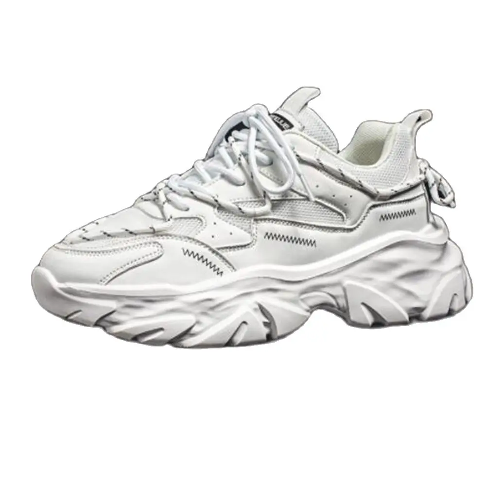 

Fashion Korean Version Trainers Men/Youth PU+Mesh Breathable Anti-Slip Wear-Resistant Running Shoes Outdoor Thick Sole Sneakers