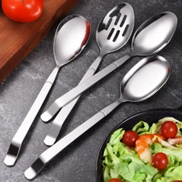 stainless steel food serving spoon home tableware long handle buffet cutlery colander korean kitchen accessories dropshipping