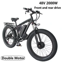 double drive electric bicycle 48v 22 4ah electric mountain bike 2000w smlro xdc600 pro electric snowmobile front and rear motor