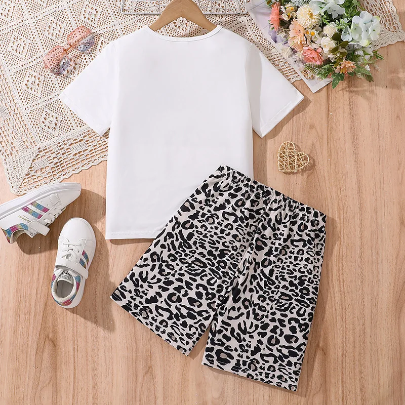 2024 Летние комплекты детской одежды Футболка с короткими рукавами и круглым