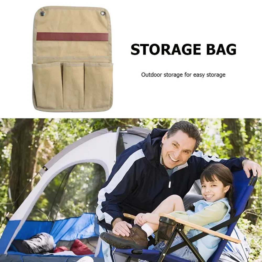

Storge Pocket Canvas Organizer Bag Outdoor Chair Side Pocket Chair Arm Storage Bag Camping Chair Side Bag Storage Bag