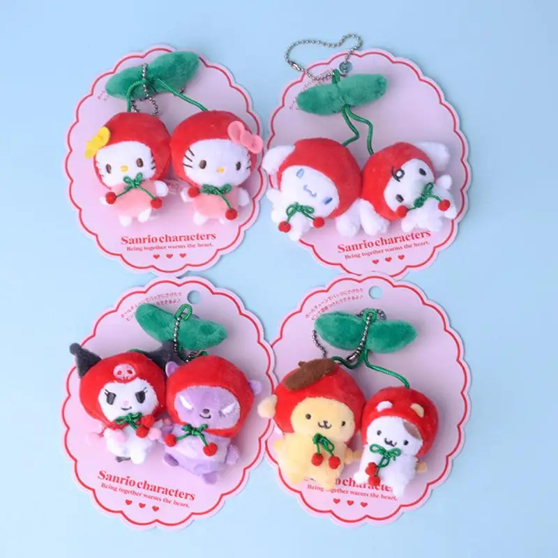 

Sanrios Kuromi Cinnamoroll My Melody Pompom Purins Hellokittys Surroundings Cute Cartoon Cherry Series Plush Doll Pendant Brooch