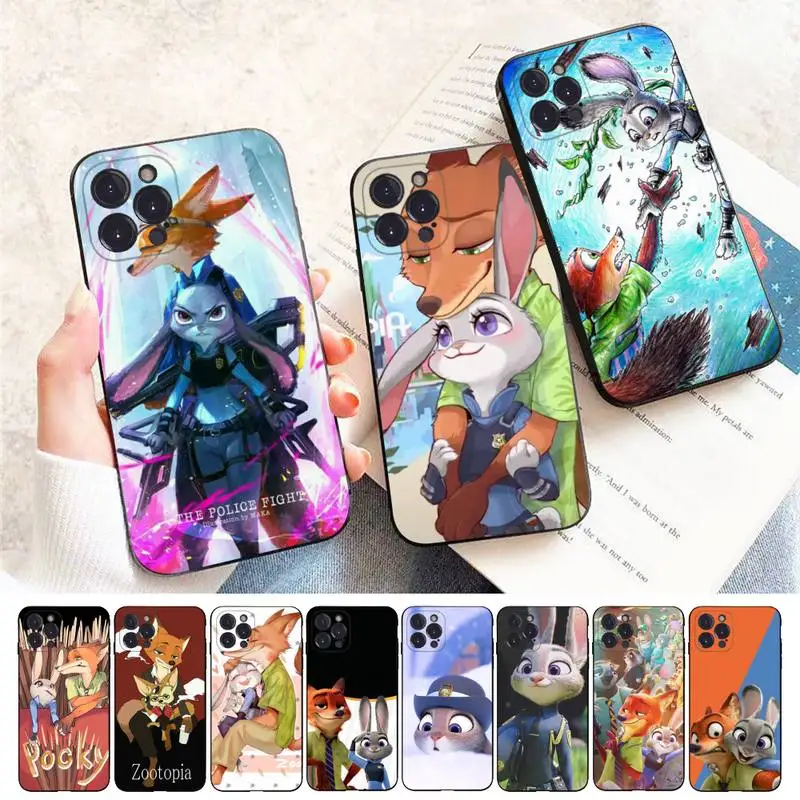 

Disney Zootopia Phone Case For iPhone 8 7 6 6S Plus X SE 2020 XR XS 14 11 12 13 Mini Pro Max Mobile Case