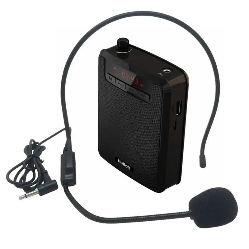 

Rolton K300 Portable Voice Amplifier With Belt Clip Headset Microphone Radio Support FM TF Mp3 Speaker