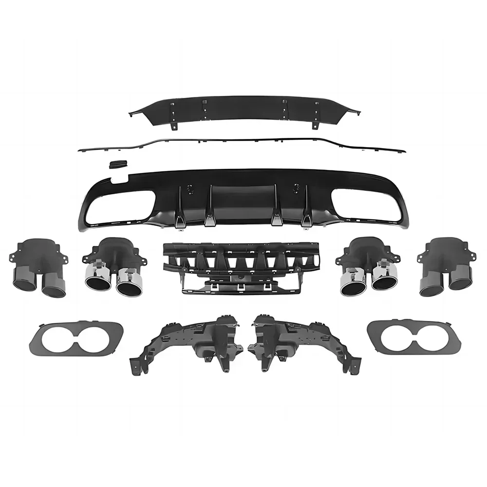 Диффузор заднего бампера для Benz C Class W205 C180 C200 C300 C350 14-20 Обновление в стиле C43 C63 с