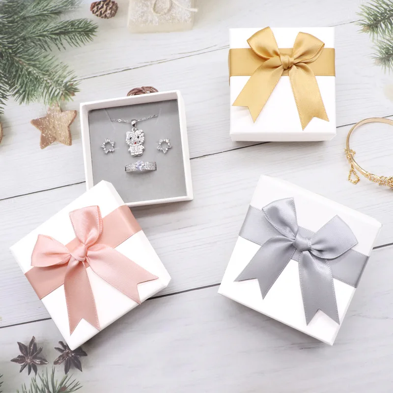 

Jewelry Box Contains Jewelry Gift Box Jewelry Packaging Box Ring Bow High-grade Necklace Box