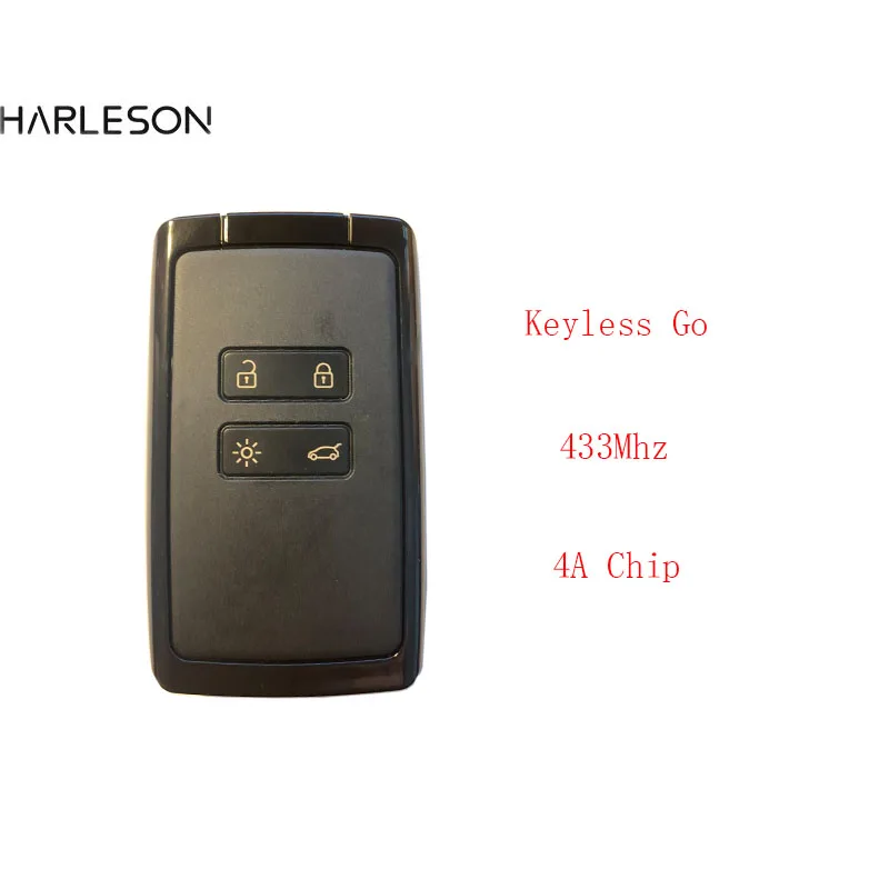 

Смарт-брелок для автомобильного ключа Hitag AES 4A, 4 BNT, 433 МГц, для Renault Megane 4 Talisman Kadjar Espace 5, без ключа