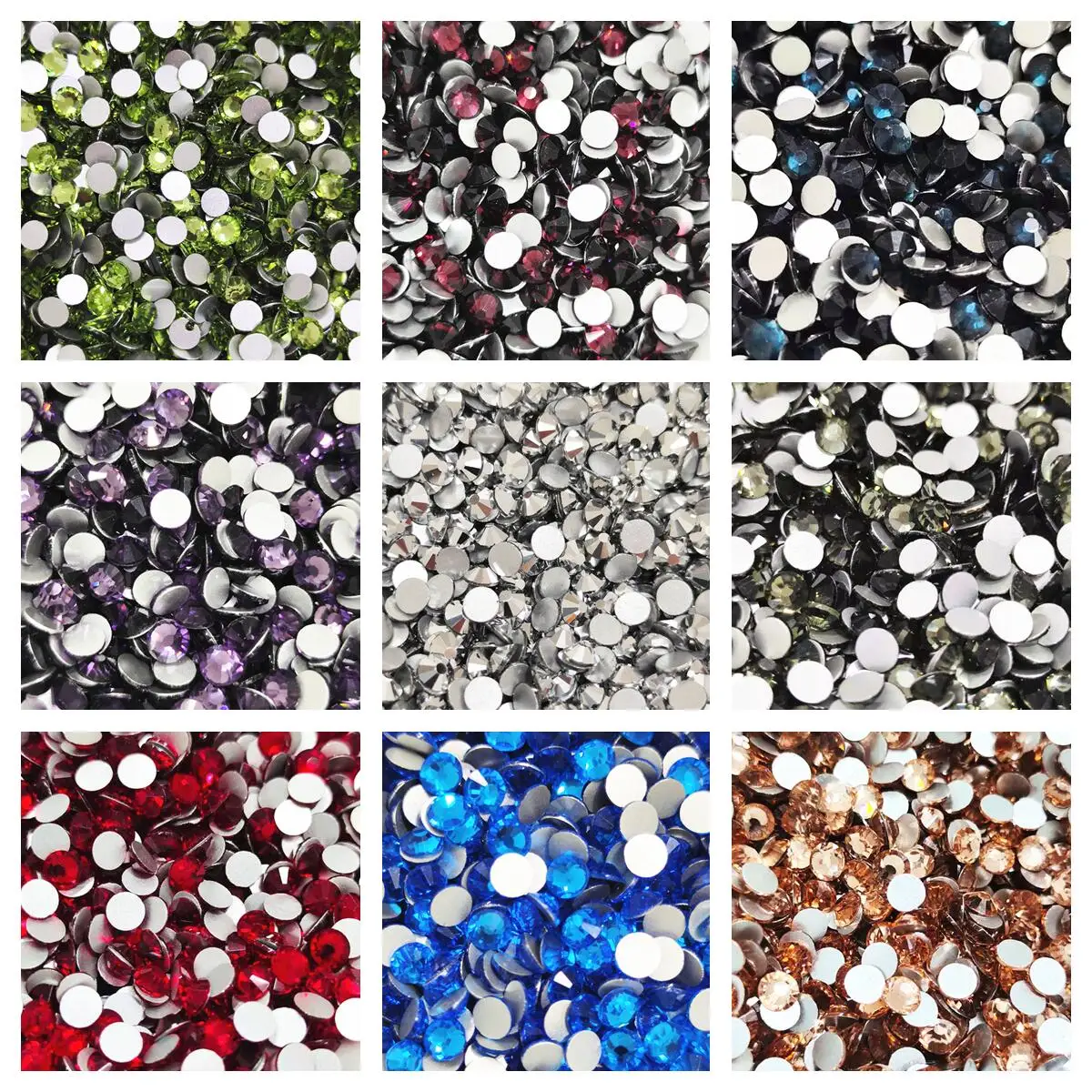 

size ss6 ss10 ss12 ss16 ss20 Crystal Rhinestones Non Hot Fix Flat Back Strass & Fabric Garment rhinestones for nails