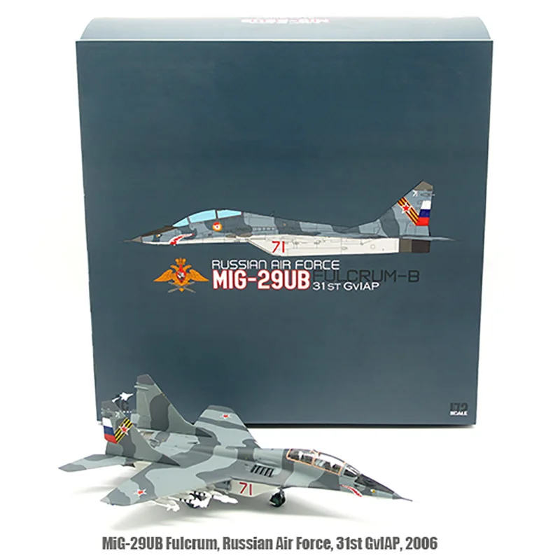 

Mig 29 Model 1/72 Scale Russian Air Force Fulcrum MIG29 MIG-29UB Aircraft Airplane Fighter Model Toy for Collections