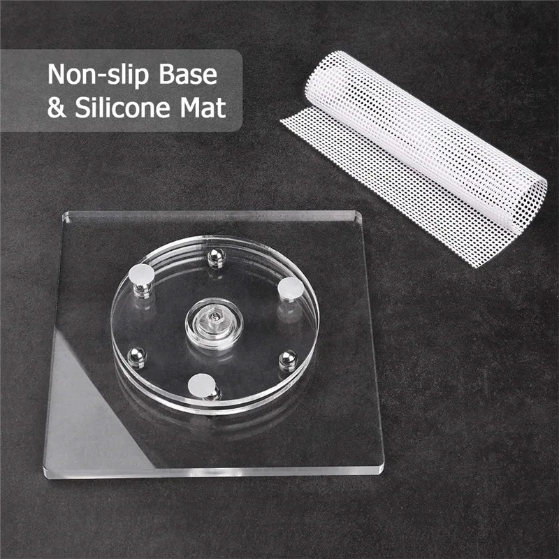 

Acrylic Turntable Cake Stand Biscuit Stand Rotating Table Decorating Table Kitchen Pastry Making Transparent Plastic Turntable