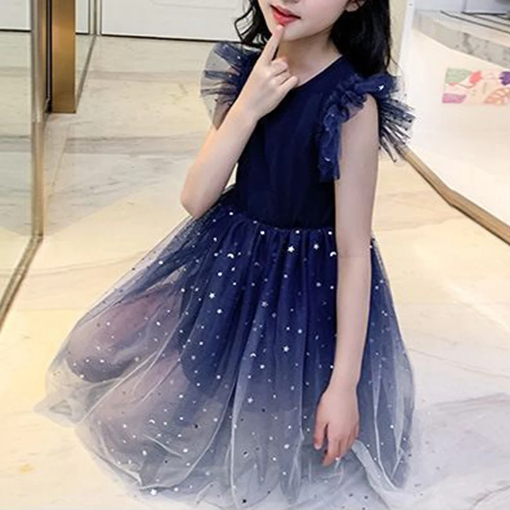 

children Clotheing Princess Dress Sequin kids Clothes for Girls Ruffles Wedding Evening Gown Elegant Baby Girl Birthday Party