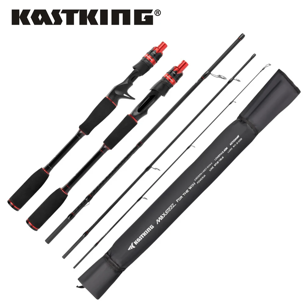 KastKing Traveller Max Steel Spinning Casting Fishing Rod 4 Pcs - Carbon Rod with 1.80m 1.98m 2.13m 2.4m