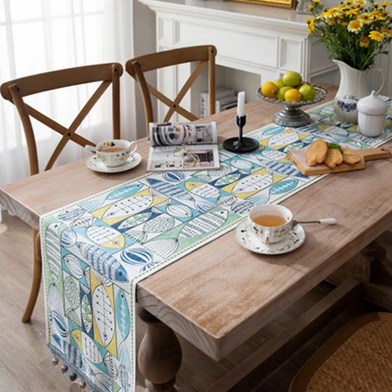 Жаккардовая настольная дорожка украшение для обеденного стола вышитые