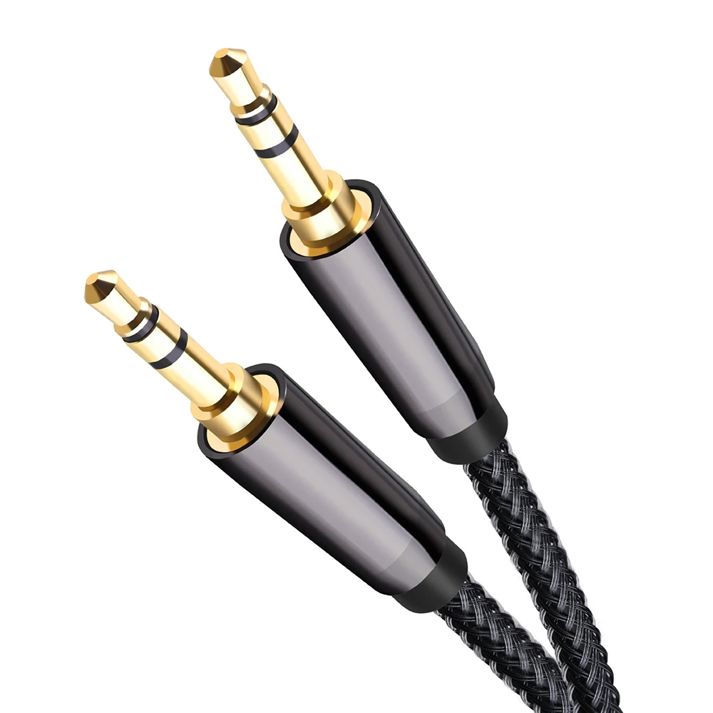 

4 Poles 3.5MM Audio Cable Jack 3.5mm Male to Male Aux audio cable Nylon Braid Headphone Speaker Line for Car PC Mp3 Mp4 Louder