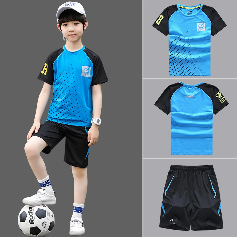 

New Football Suit Children Basket Boys Child Clothing Set Summer Soccer Teenage Sport Kids Toddler Clothes For 5 6 8 10 12 Years