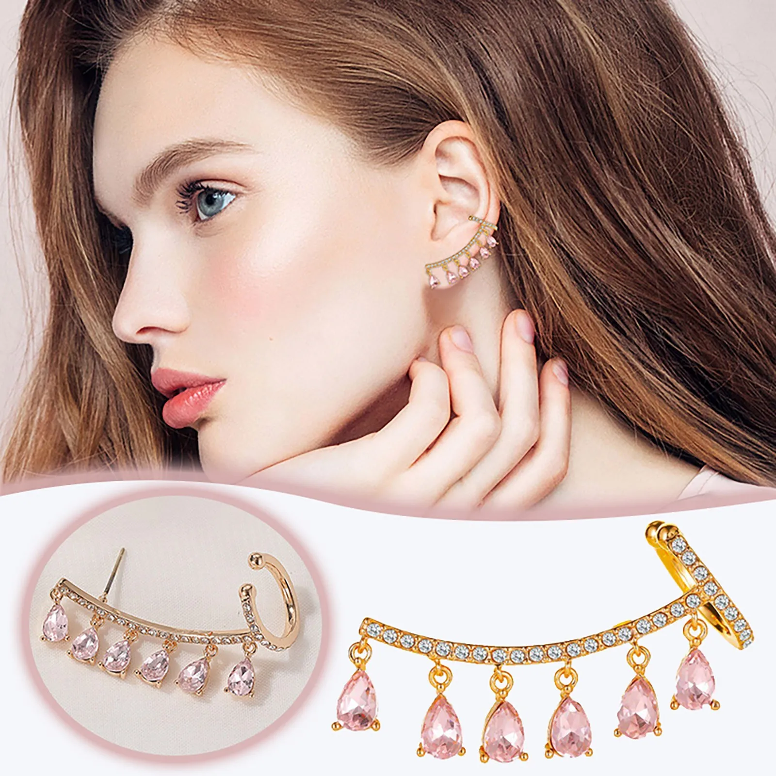 Уникальные серьги стильные с бриллиантами подходящие ко всему ювелирные изделия