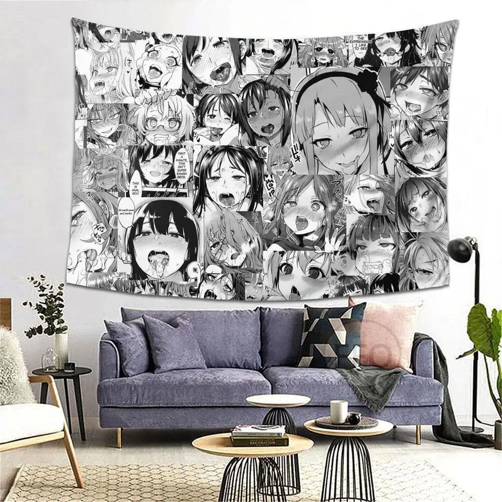 

Психоделический хиппи мультфильм девушка настенный гобелен Kawaii аниме Харадзюку гобелен эстетическое Искусство Плакат Украшение спальни