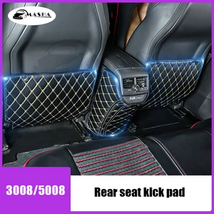 For Peugeot 3008 5008 GT Car Seat Anti Kick Pad Multi-Function Seat Back Anti-Dirty Pad Anti-Wear Rear Child Seat Protection Pad