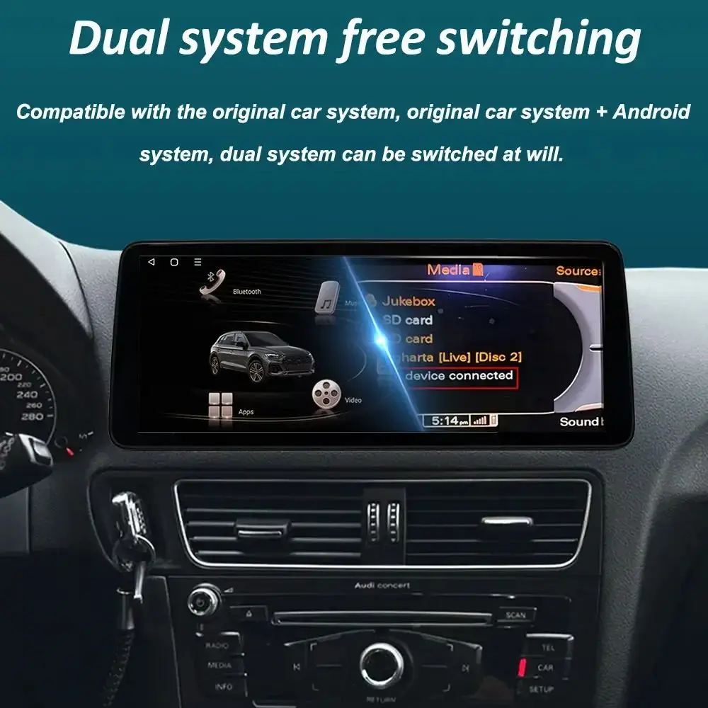 Фото 12,3 дюйма для Audi A1 2013-2018 Автомобильный радиоприемник Видеоплеер Android 15 Carplay Навигация GPS WiFi 4G Ультратонкий HD сенсорный экран №5
