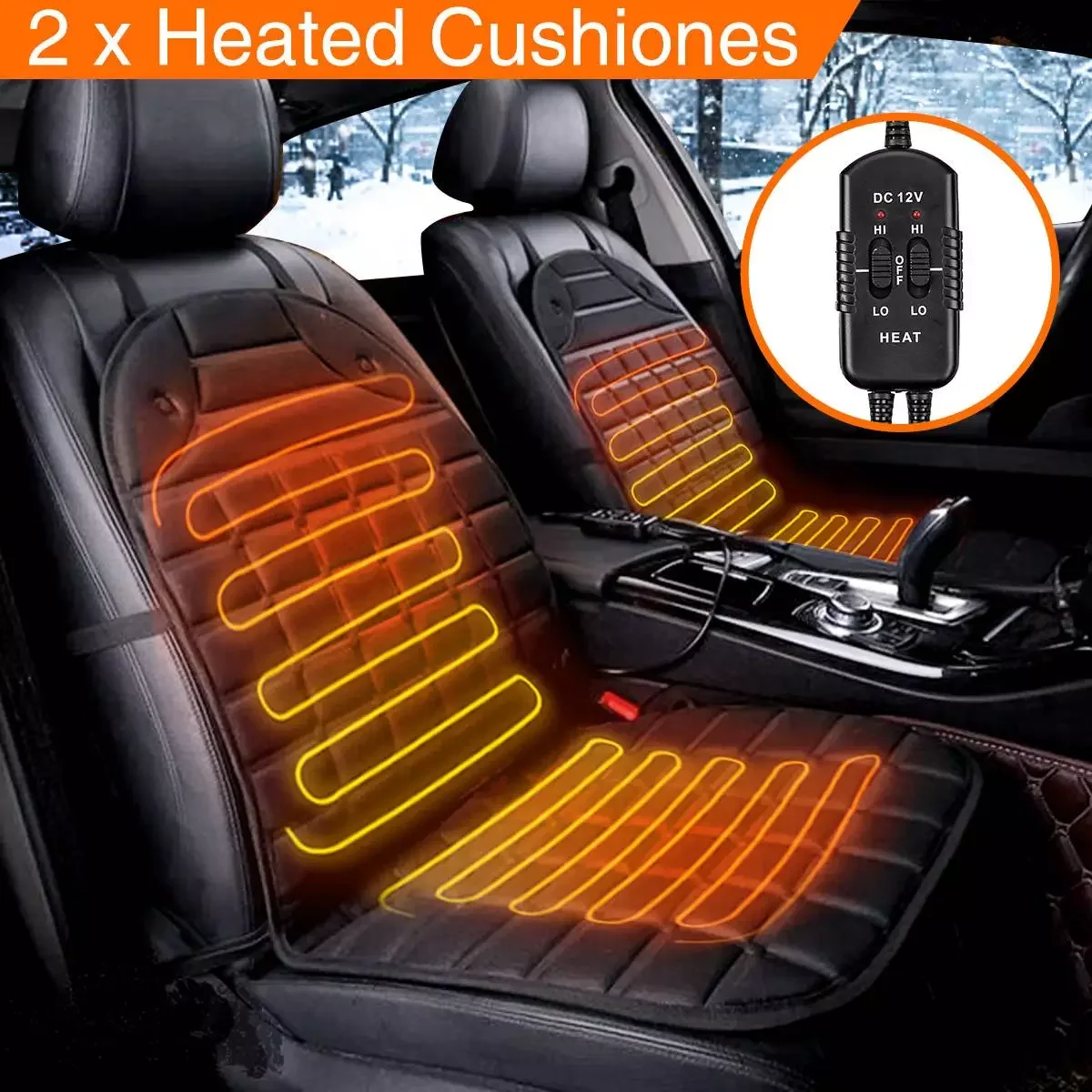 

12V Universal Fast Thicken Heated Car Seat Cushion Cover Heater Winter Warmer Heating Pad