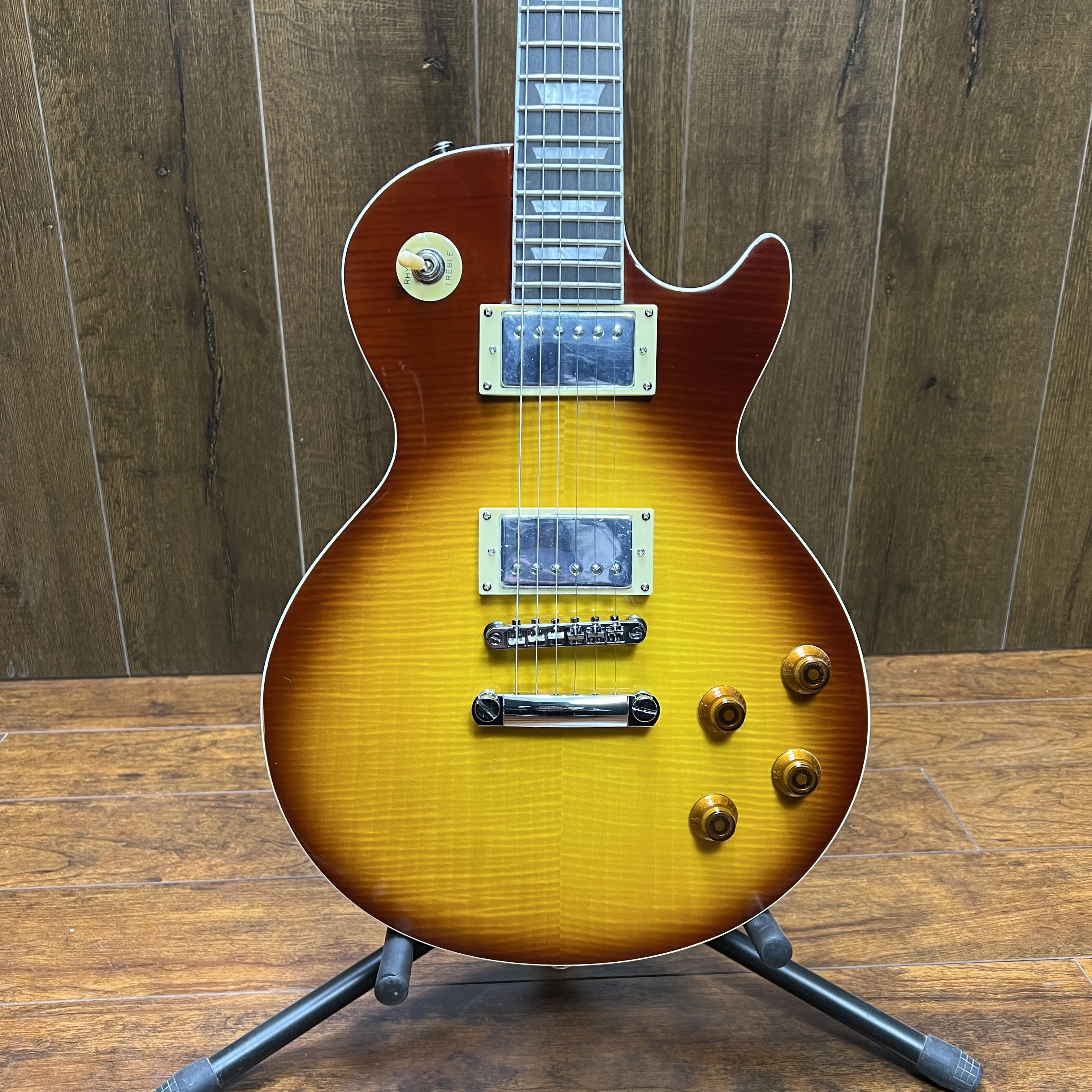 

Upgrade LP Standard Electric Guitar Honey Burst Flame Maple Top Chrome Hardware High Quality Fast Free Shipping