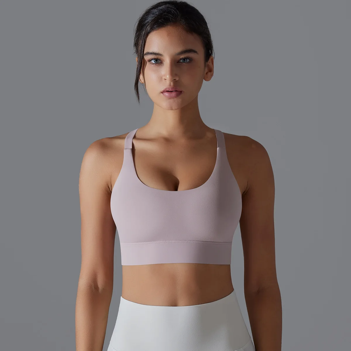 Женский спортивный бюстгальтер с высокой поддержкой застежкой на крючок