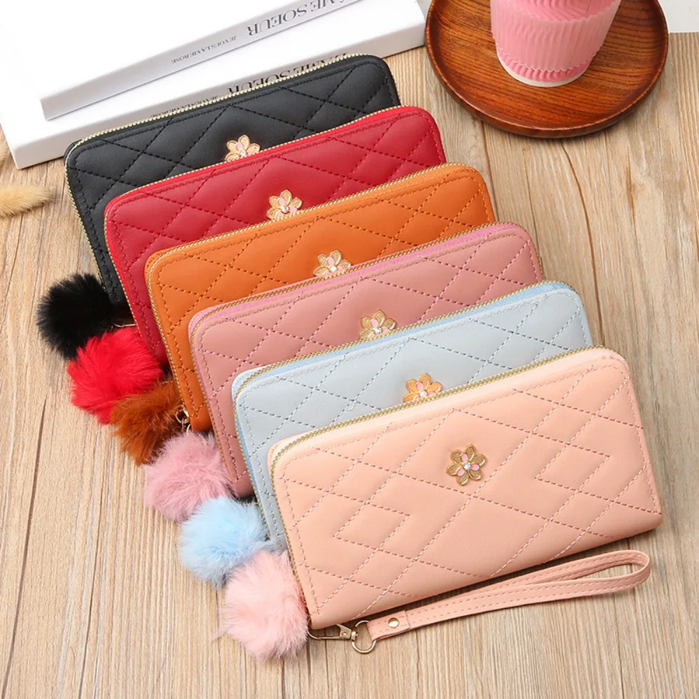 

Модный женский длинный кошелек с карманом для телефона и отделениями для карт, простой вместительный тонкий легкий кошелек из искусственной кожи