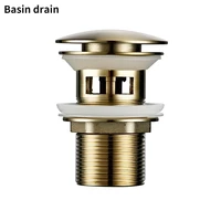 bathroom accessories brushed golden matte waste water pipe drainage system with overflow bathroom hotel stopper dispenser