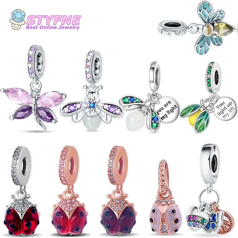 Женская серебряная Красная божья коровка подвеска серия насекомых