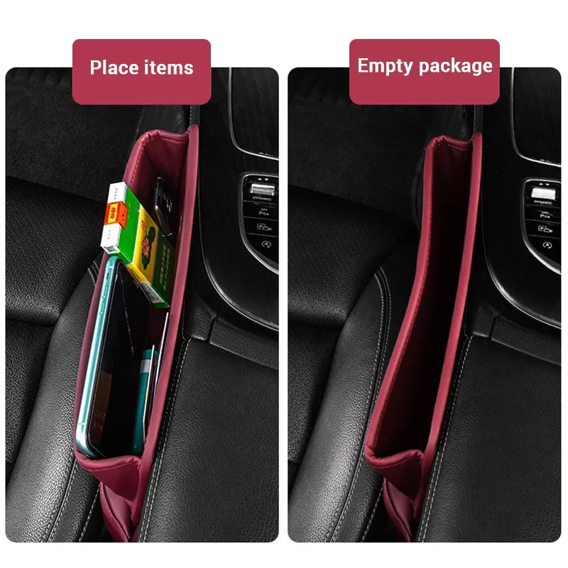 

Leather Car Seat Slot Storage Box Gap Plug Filler Organizers Crevice Phone Holder Organizer Interior Decoration Accessories
