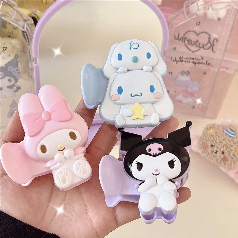 

Sanrios Kawaii My Melody Cinnamoroll Kuromi большая кукла захват заколка для волос аниме мультфильм девочка сердце милые аксессуары для волос подарок