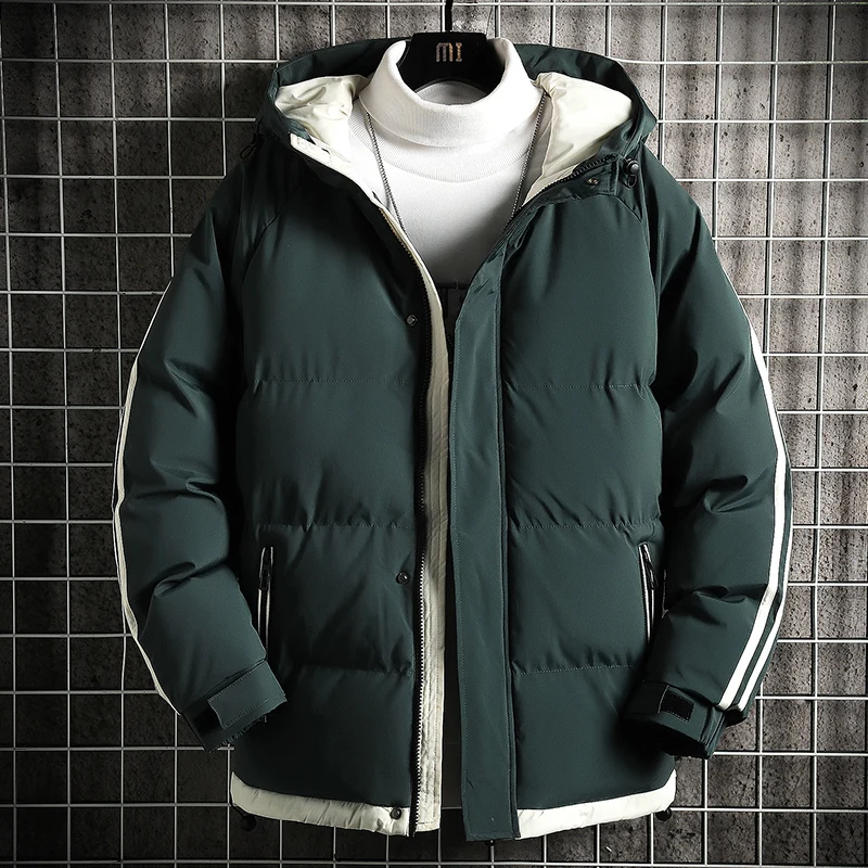 New autumn and winter men's large cotton jacket casual cotton jacket down jacket cotton jacket bread jacket hood
