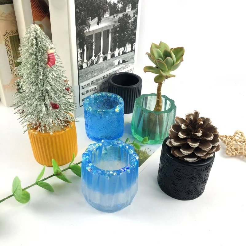 

Succulent Flower Pot Silicone Mold DIY Handmade Vase Candle Jar Plaster Concrete Epoxy Resin Casting Molds Home Crafts Decor